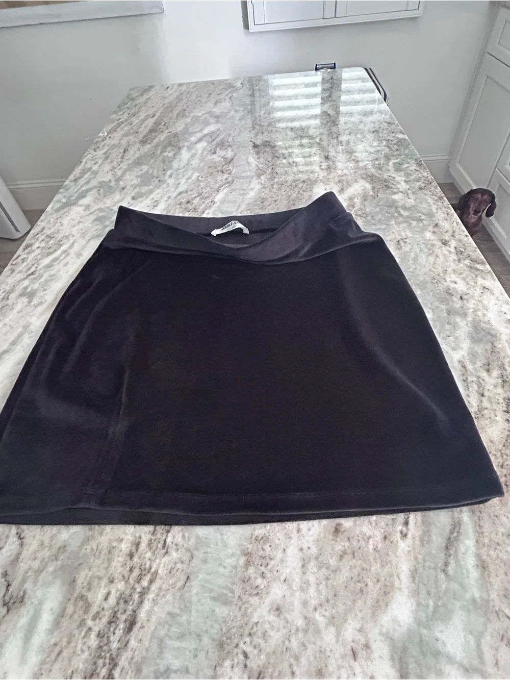 Women's Black Velvet Mini Skirt stretchy